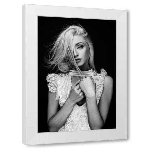 Sensual Beauty Michaela P White Modern Wood Framed Art Print by Krystynek MQEP, Martin