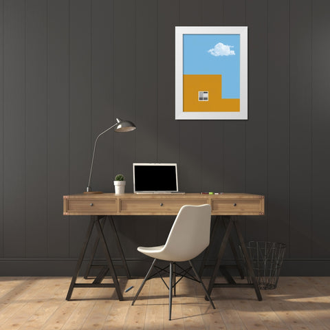 House And Cloud White Modern Wood Framed Art Print by Labagnara, Roxana