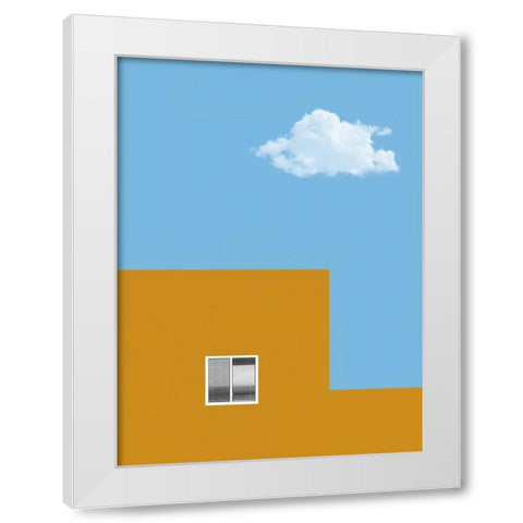 House And Cloud White Modern Wood Framed Art Print by Labagnara, Roxana