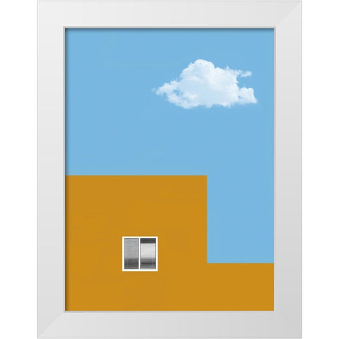 House And Cloud White Modern Wood Framed Art Print by Labagnara, Roxana