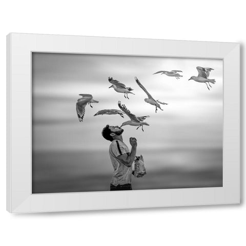 Transcendent Love White Modern Wood Framed Art Print by Yu Wu, Irene