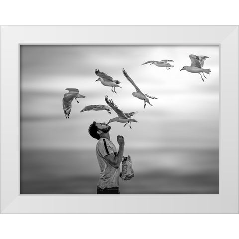 Transcendent Love White Modern Wood Framed Art Print by Yu Wu, Irene