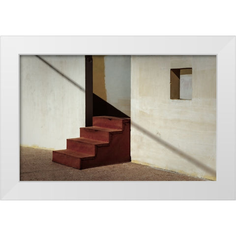 Stairs White Modern Wood Framed Art Print by Greco, Luigi