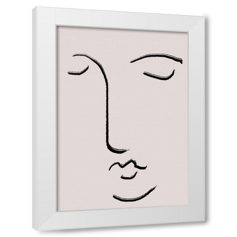 Closed Eyes White Modern Wood Framed Art Print by 1x Studio II