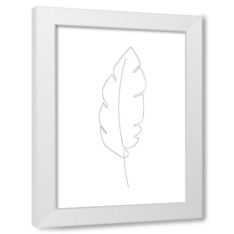 Banana Leaf White Modern Wood Framed Art Print by 1x Studio II