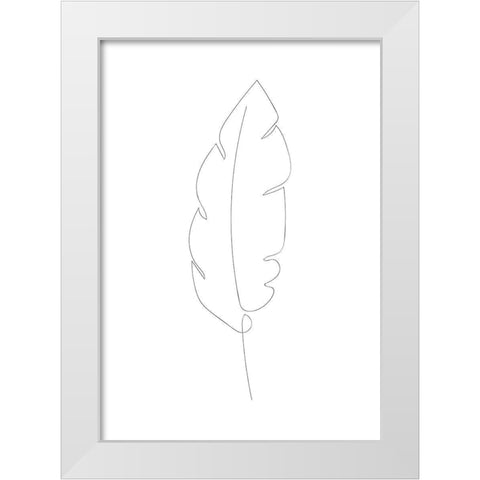 Banana Leaf White Modern Wood Framed Art Print by 1x Studio II