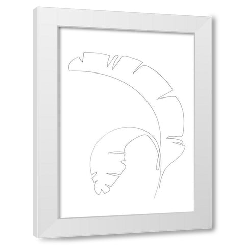 Banana Leaves White Modern Wood Framed Art Print by 1x Studio II