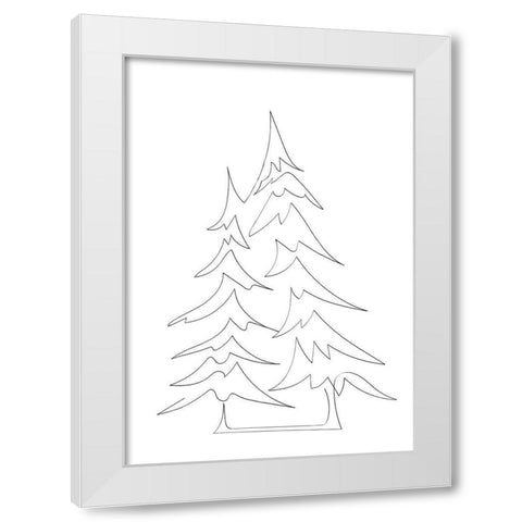 Pine Trees White Modern Wood Framed Art Print by 1x Studio II