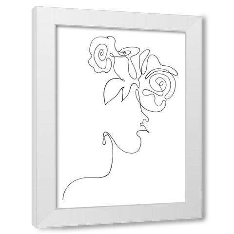 Flowerhead White Modern Wood Framed Art Print by 1x Studio II