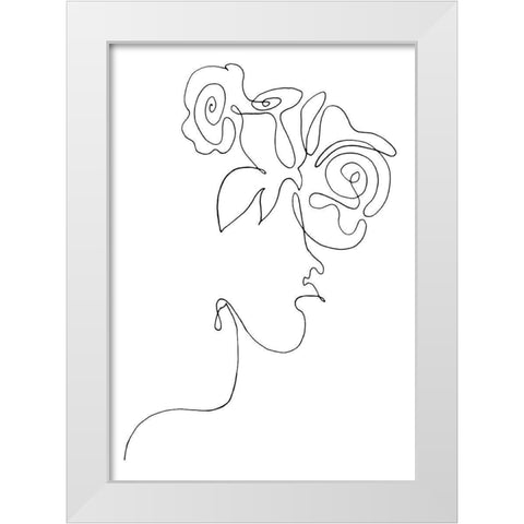 Flowerhead White Modern Wood Framed Art Print by 1x Studio II