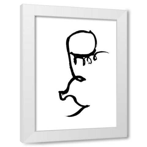 Half Face Black White Modern Wood Framed Art Print by 1x Studio II