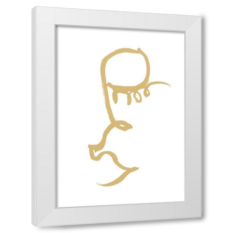 Half Face Gold White Modern Wood Framed Art Print by 1x Studio II