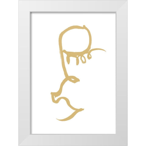 Half Face Gold White Modern Wood Framed Art Print by 1x Studio II