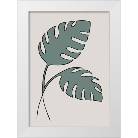 Monstera Cross White Modern Wood Framed Art Print by 1x Studio II