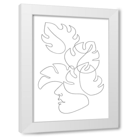 Monstera Crown White Modern Wood Framed Art Print by 1x Studio II