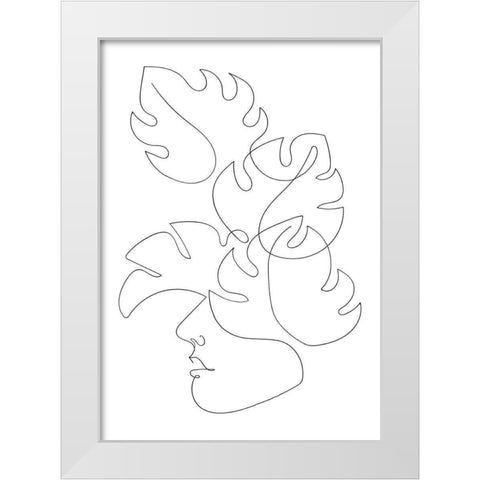 Monstera Crown White Modern Wood Framed Art Print by 1x Studio II