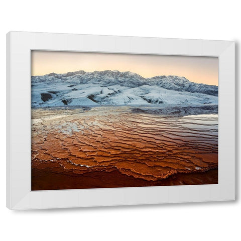 Badab-E Surt Texture White Modern Wood Framed Art Print by Behzad, Majid