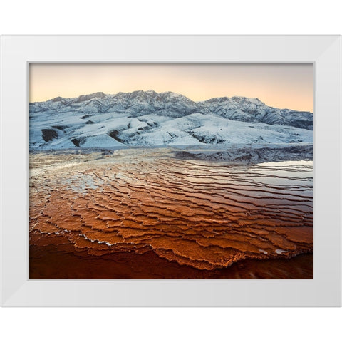 Badab-E Surt Texture White Modern Wood Framed Art Print by Behzad, Majid