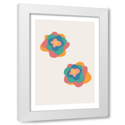 Flowers White Modern Wood Framed Art Print by 1x Studio II