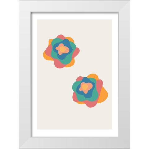 Flowers White Modern Wood Framed Art Print by 1x Studio II
