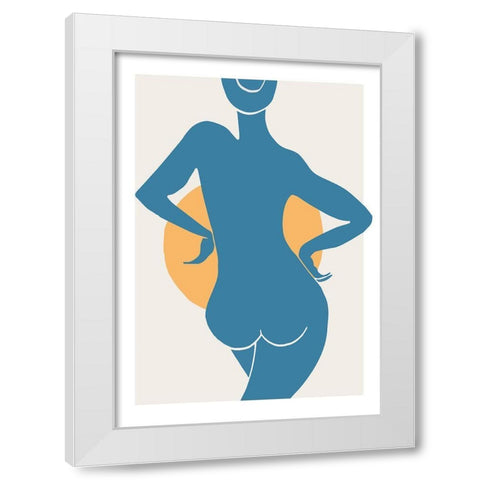 Blue Woman White Modern Wood Framed Art Print by 1x Studio II