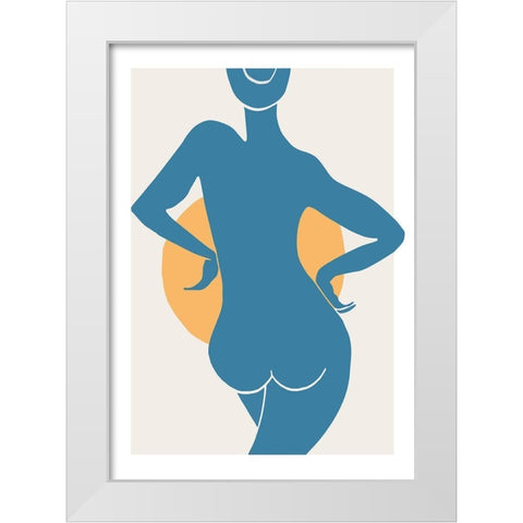 Blue Woman White Modern Wood Framed Art Print by 1x Studio II