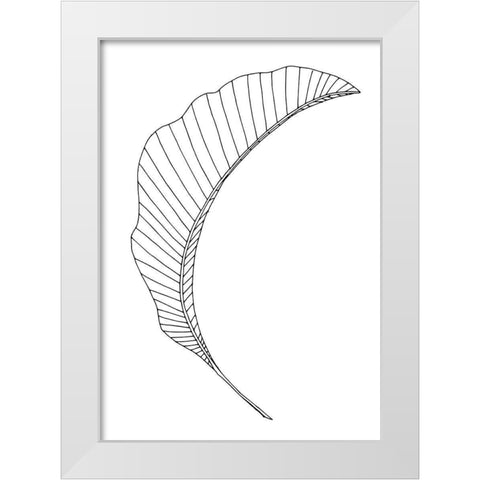Banana Leaf Lines White Modern Wood Framed Art Print by 1x Studio II