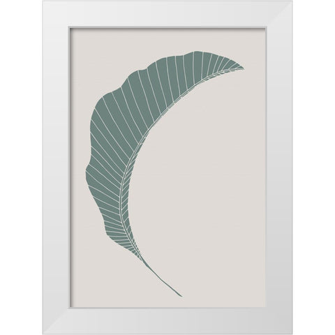 Banana Leaf Green White Modern Wood Framed Art Print by 1x Studio II