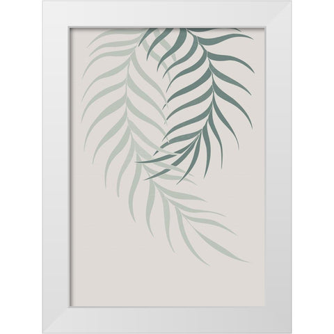 Leaf Frilly Green White Modern Wood Framed Art Print by 1x Studio II