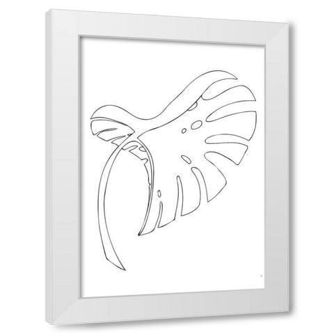 Monstera Bent White White Modern Wood Framed Art Print by 1x Studio II