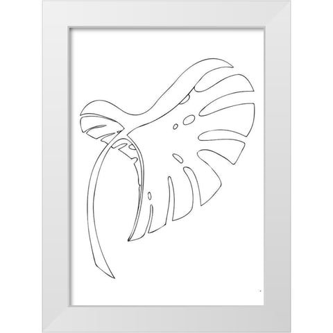 Monstera Bent White White Modern Wood Framed Art Print by 1x Studio II
