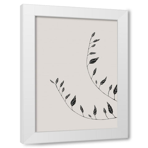 Wavy Branches White Modern Wood Framed Art Print by 1x Studio II