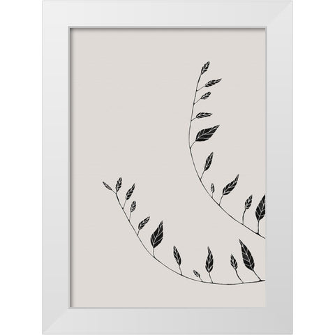Wavy Branches White Modern Wood Framed Art Print by 1x Studio II