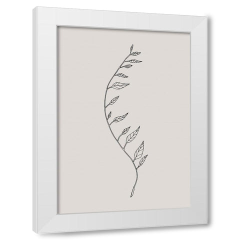 Wavy Branch Black White Modern Wood Framed Art Print by 1x Studio II