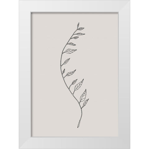 Wavy Branch Black White Modern Wood Framed Art Print by 1x Studio II