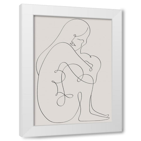 Woman Lines Black White Modern Wood Framed Art Print by 1x Studio II