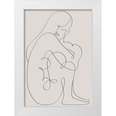 Woman Lines Black White Modern Wood Framed Art Print by 1x Studio II