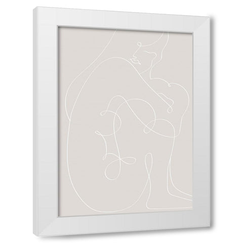 Woman Lines White White Modern Wood Framed Art Print by 1x Studio II