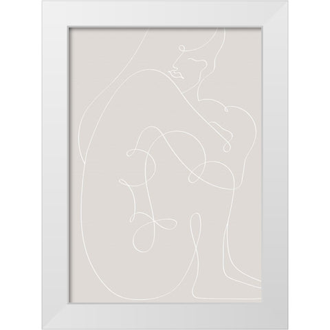 Woman Lines White White Modern Wood Framed Art Print by 1x Studio II