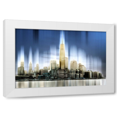 Family Portrait Snowing 8455 White Modern Wood Framed Art Print by Celella, Karen