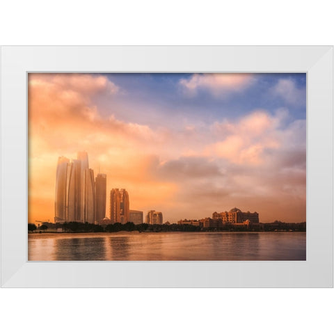 Etihad Towers A Emirates Palace, Abu Dhabi, Uae White Modern Wood Framed Art Print by Kazzaz, Mohamed