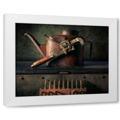 Resting Tools White Modern Wood Framed Art Print by Kinney, Jon