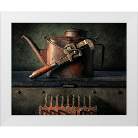 Resting Tools White Modern Wood Framed Art Print by Kinney, Jon