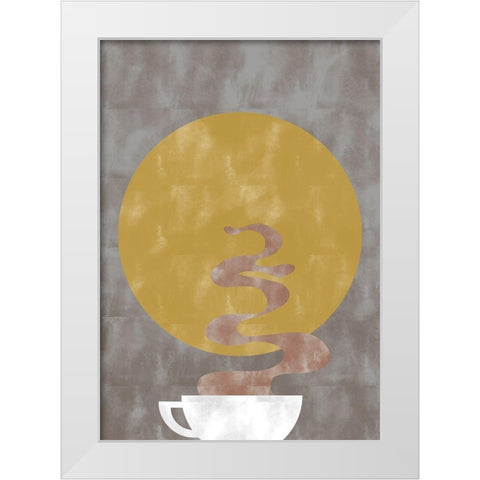 Morning Cup White Modern Wood Framed Art Print by 1x Studio II