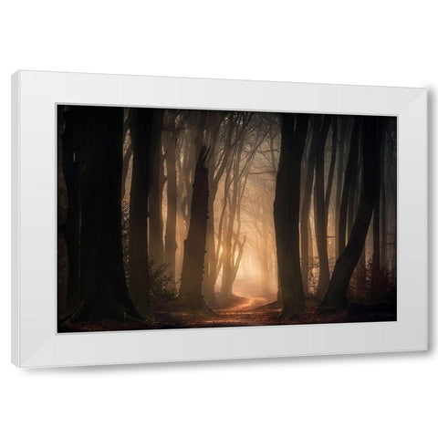Phantasma White Modern Wood Framed Art Print by Lagerwerf, Jeroen
