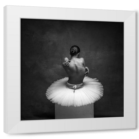 Grace White Modern Wood Framed Art Print by Yakovlev, Alexander