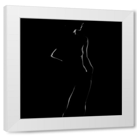 Light A Shadow White Modern Wood Framed Art Print by Cloud, Mountain
