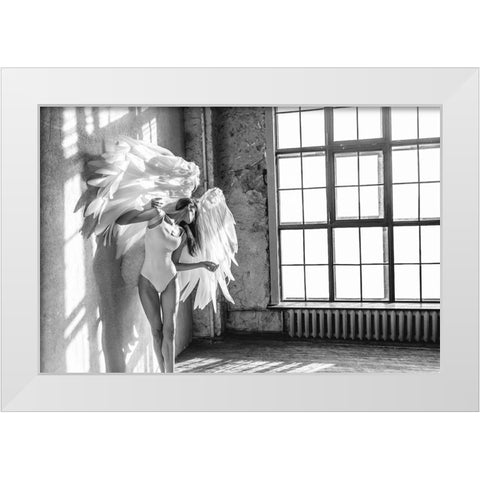 Angel 1 White Modern Wood Framed Art Print by Yakovlev, Alexander