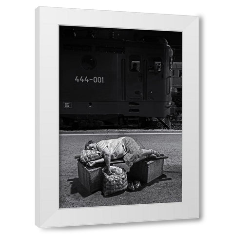 Untitled White Modern Wood Framed Art Print by Djaniru