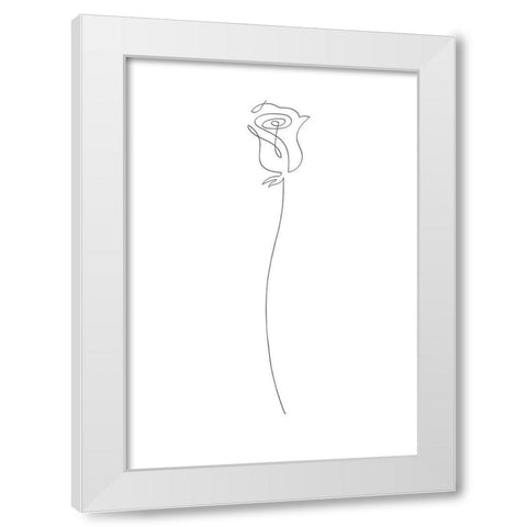 Rose White Modern Wood Framed Art Print by 1x Studio II